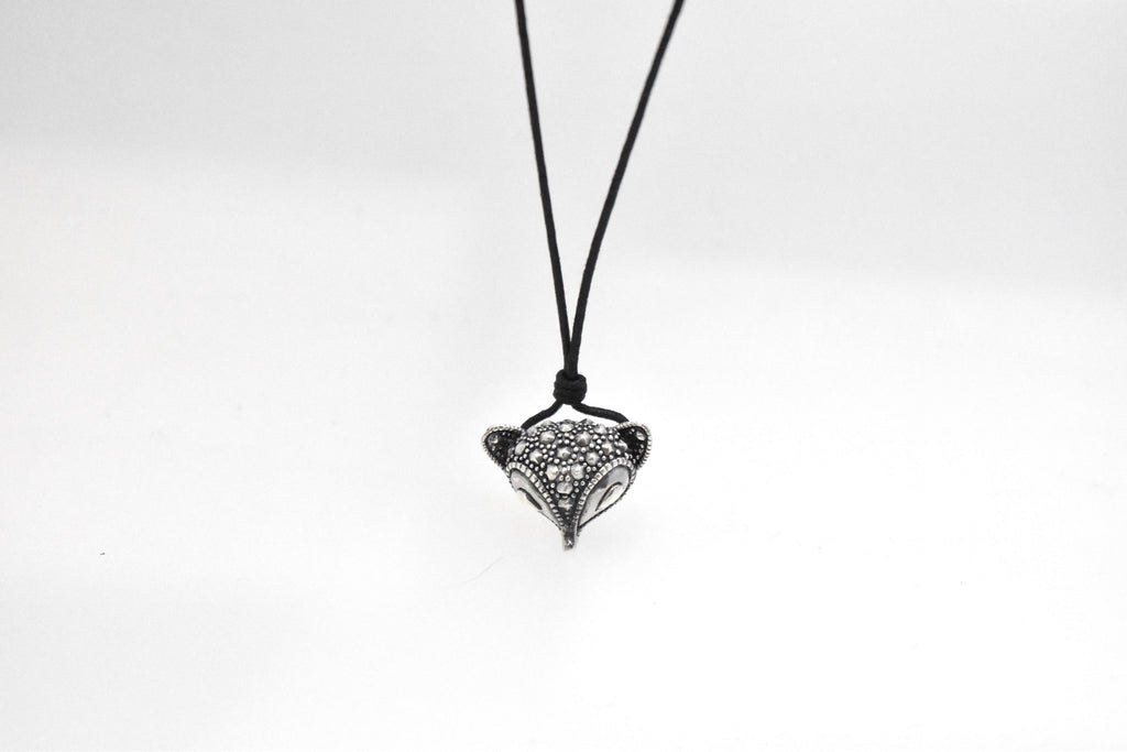 Fox Head Silver Pewter Necklace Pendant Jewelry