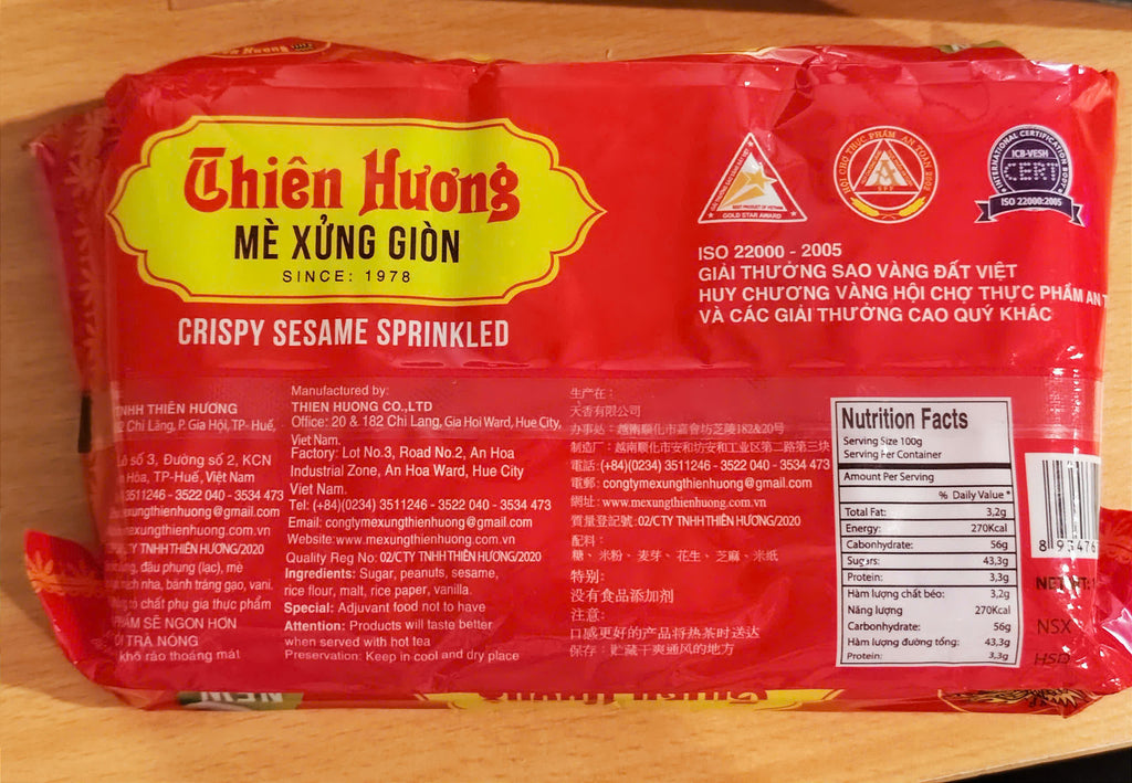 Thien Huong-Crispy Sesame Candy Box - Vietnamese Traditional Flavor 400g