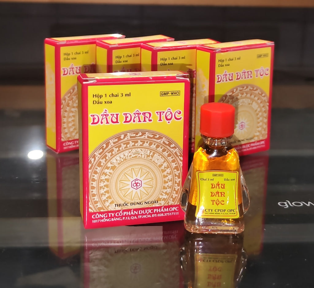 Dầu Dân Tộc - OPC Ethnic Oil - Relieves Headache, Dizziness, Motion Sickness, Seasickness, and Abdominal Pain