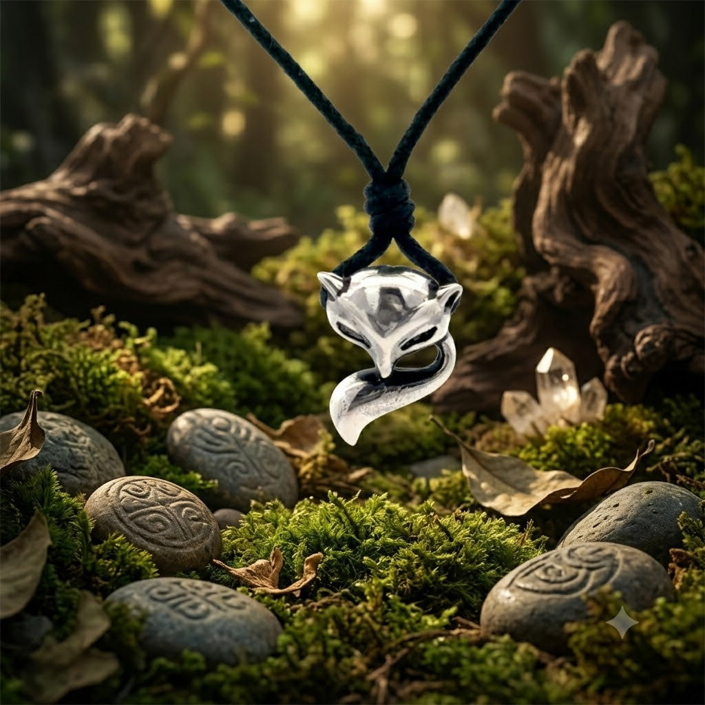 Fox Head 92.5 Sterling Silver Pewter Necklace Pendant Jewelry