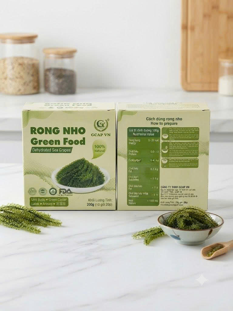 GREEN FOOD Sea Grapes - Dehydrated lato, Organic seaweed 200g