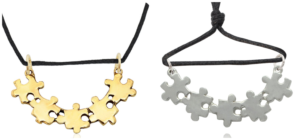 Lovely Puzzle Handmade Brass Charm Necklace Pendant Jewelry