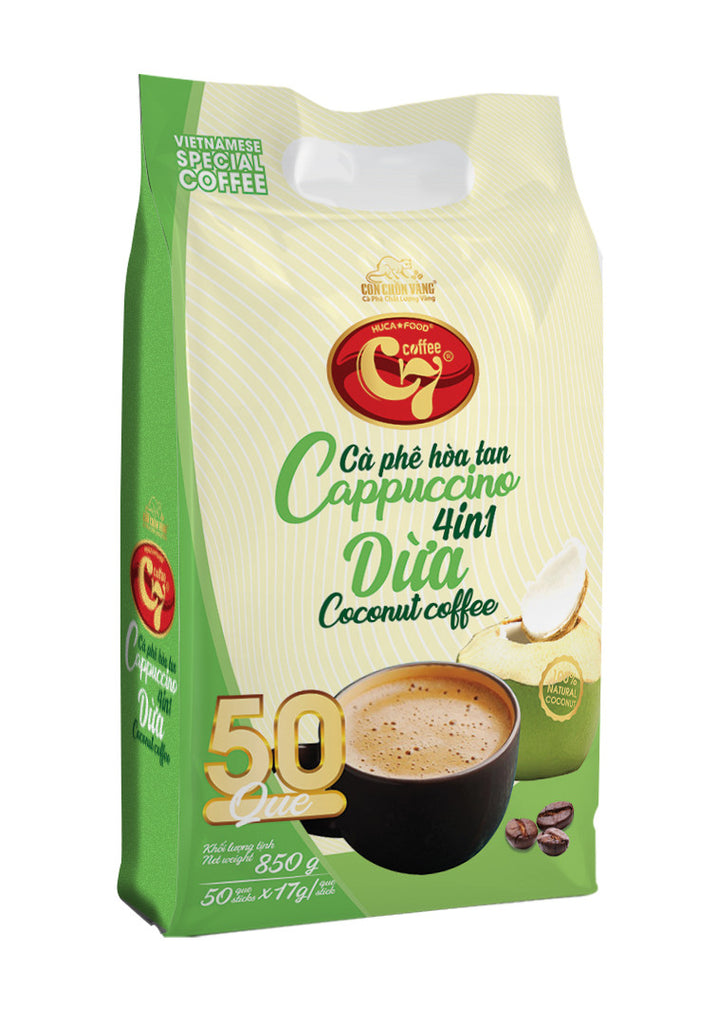 Huca Food - Instant Coffee 4 in 1 Coconut Cappuccino 850g & 272g (17g/stick)