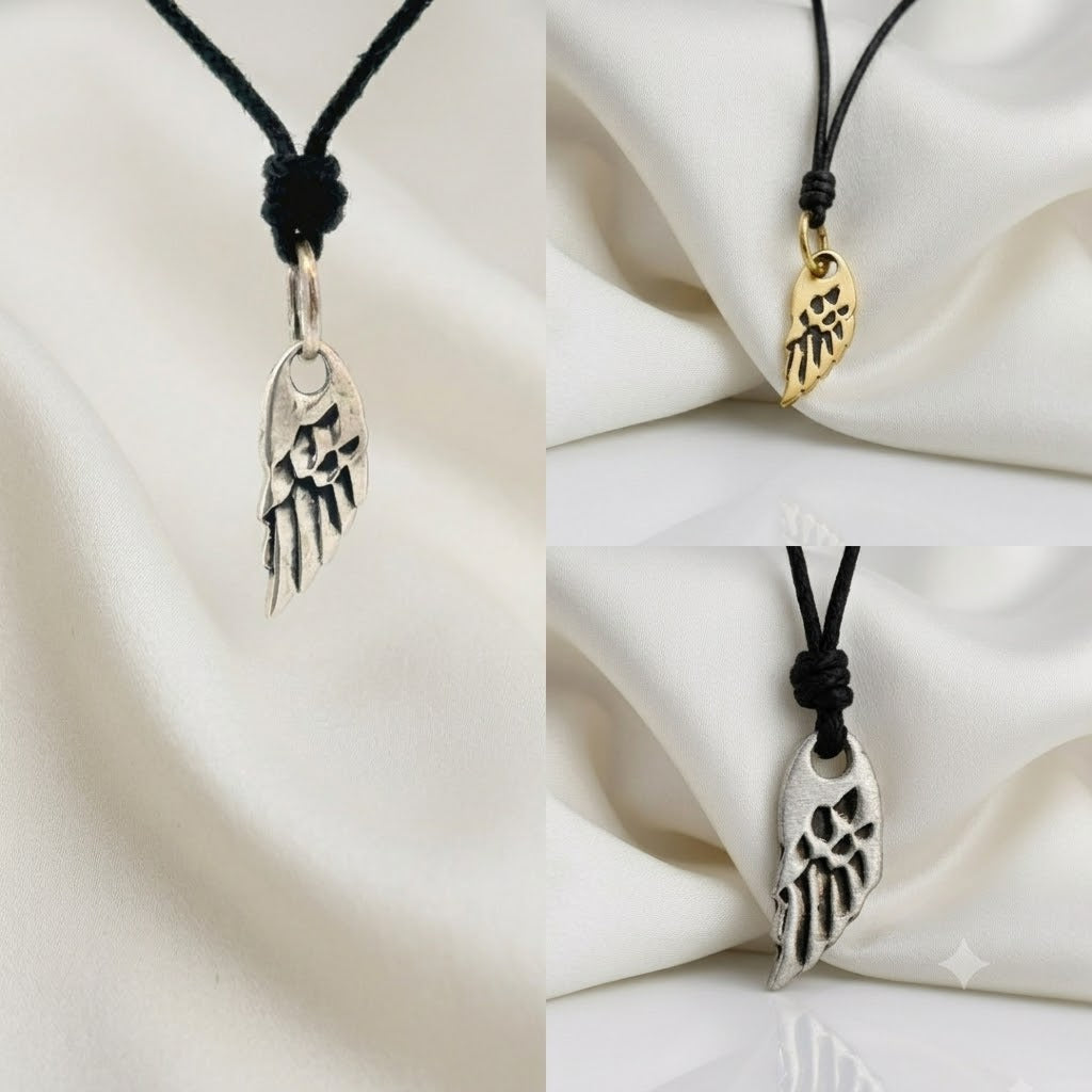 Wing Of An Angel Sterling Silver Brass Pewter Silver Charm Necklace Pendant Jewelry