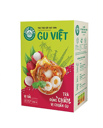 JUSTVIET Tea - Fruit Tea With Chia Seeds Litchi Peach Mango Flavours 200g
