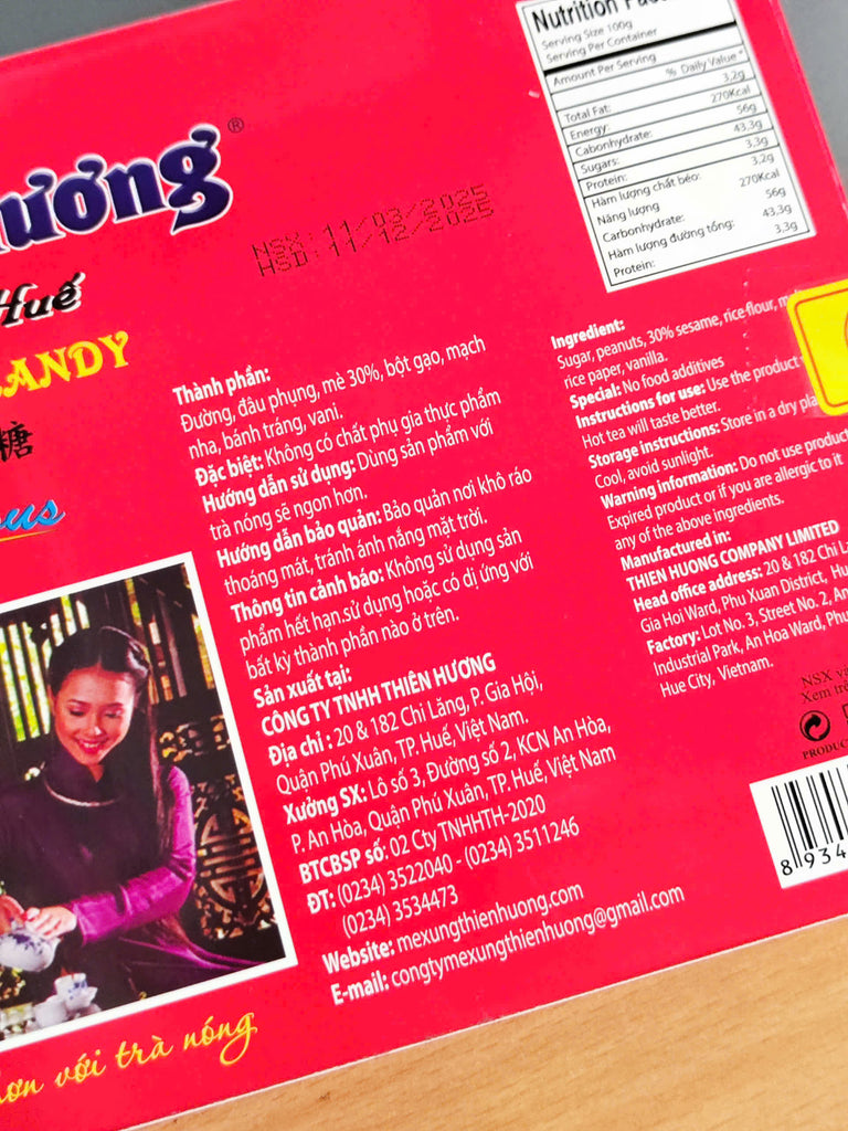 Thien Huong-Crispy Sesame Candy Box - Vietnamese Traditional Flavor 400g