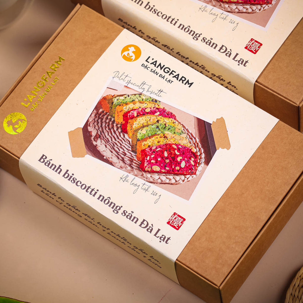 Langfarm-Biscotti Cookies Raisu Style Box 4 Unique Flavors 260g