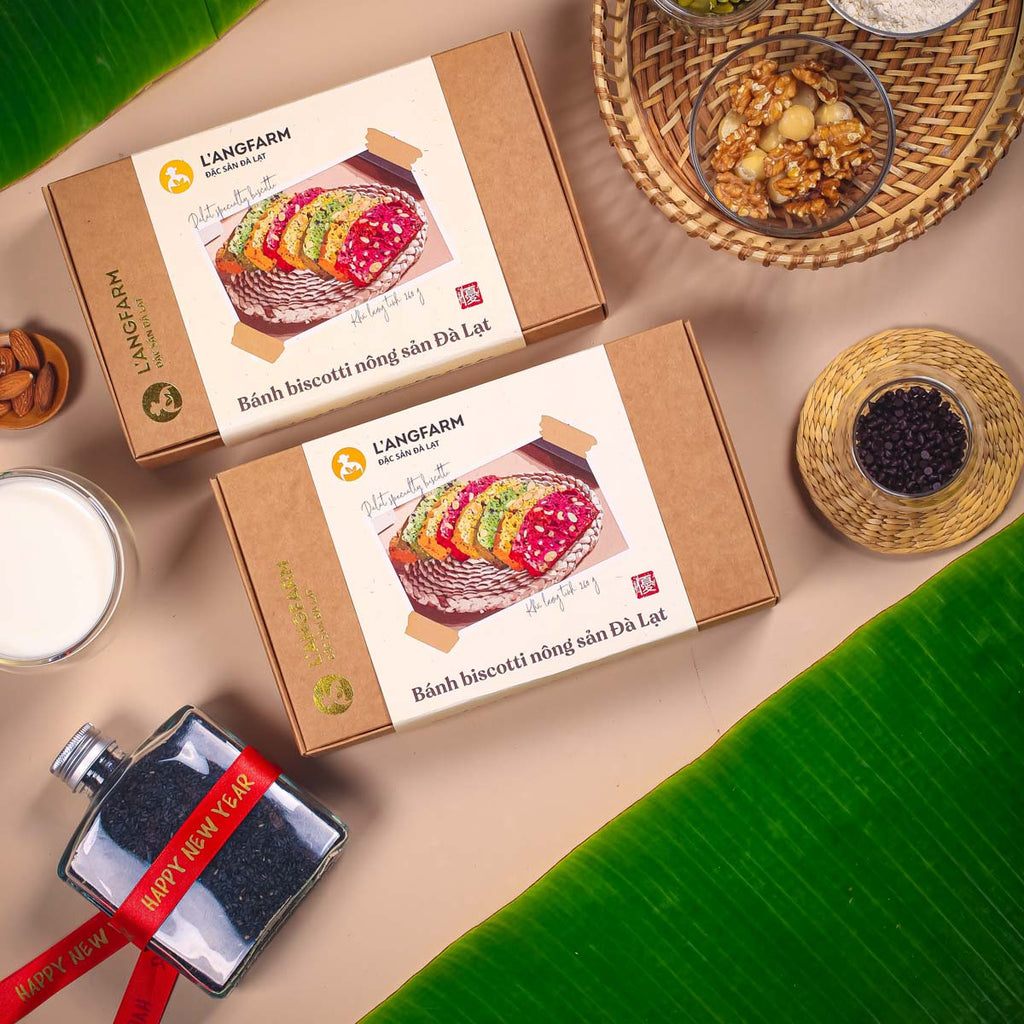 Langfarm-Biscotti Cookies Raisu Style Box 4 Unique Flavors 260g