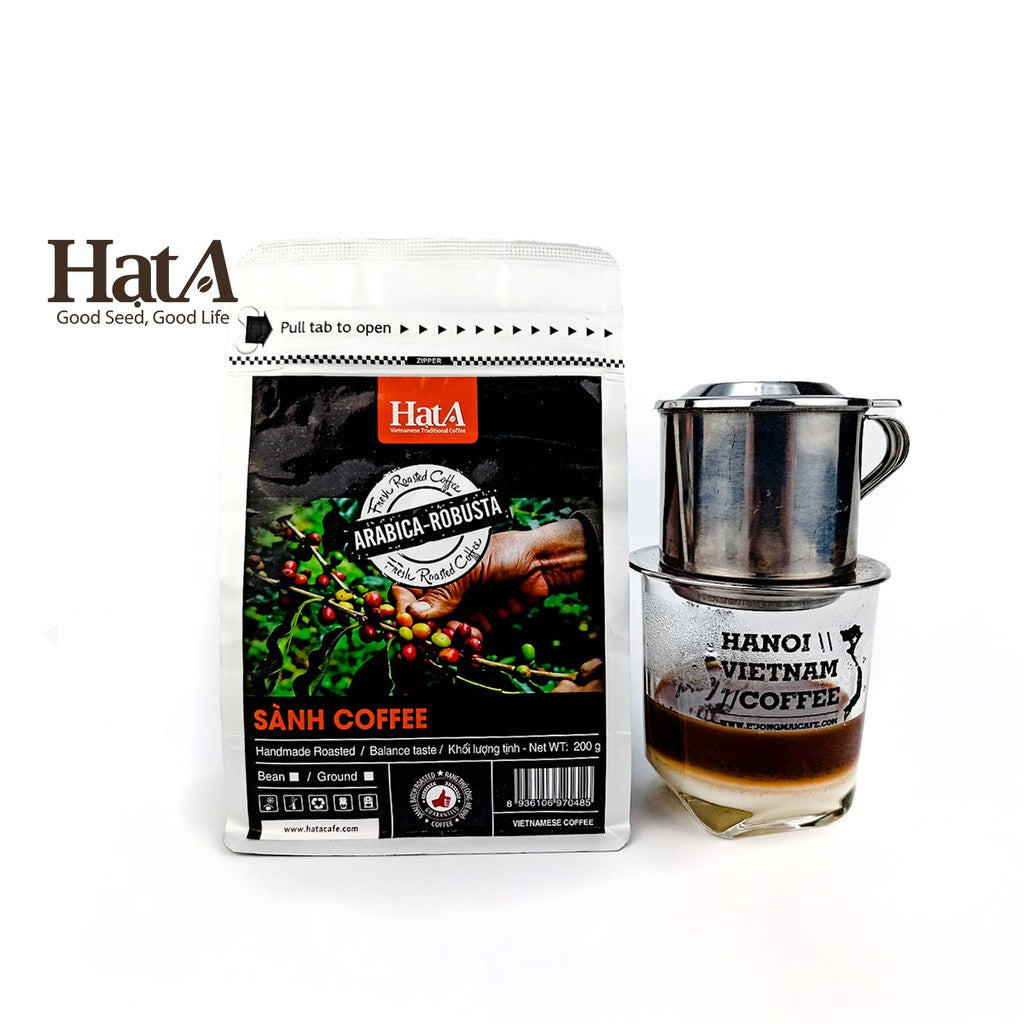 Hat A - Ground Coffee 3 Flavours 100% Arabica, 100% Robusta, Arabica & Robusta 200g