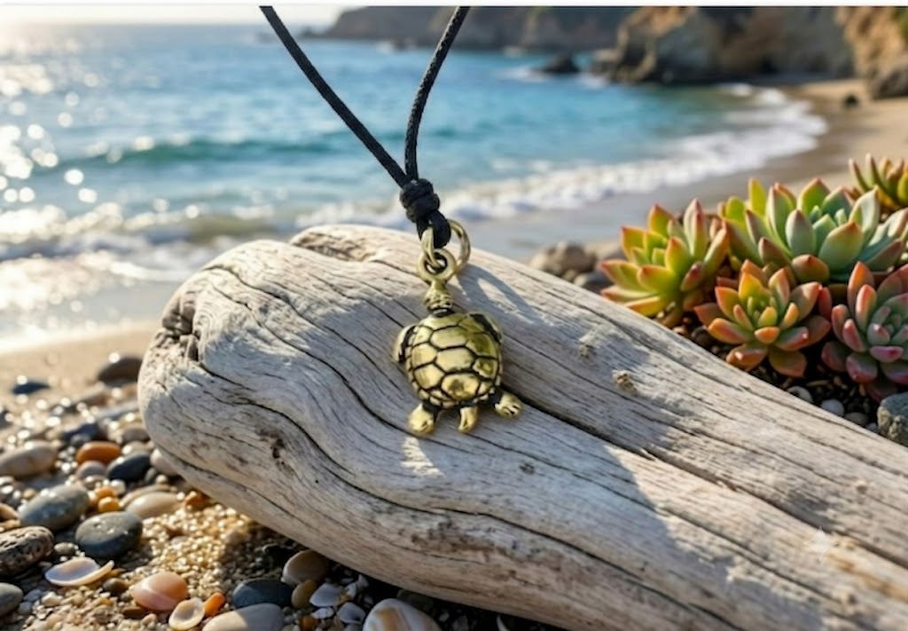 Turtle Tortoise Wildlife 92.5 Sterling Silver Gold Brass Necklace Pendant
