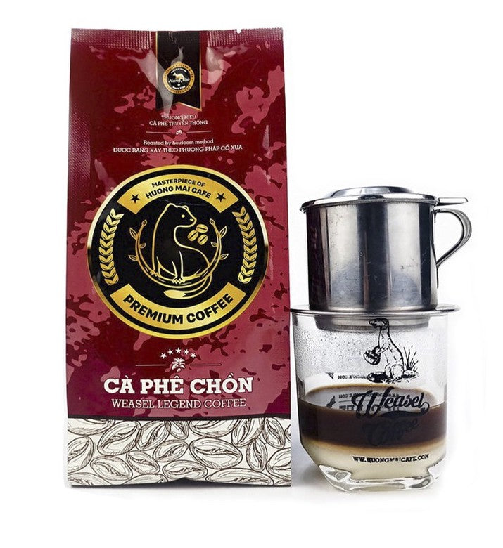 Huong Mai Coffee - Grinding Weasel Coffee - Roasted By Heirloom Method - 250g