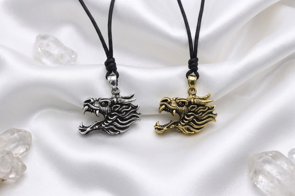 Dragon's Majesty Sterling-silver Brass Charm Necklace Pendant Jewelry