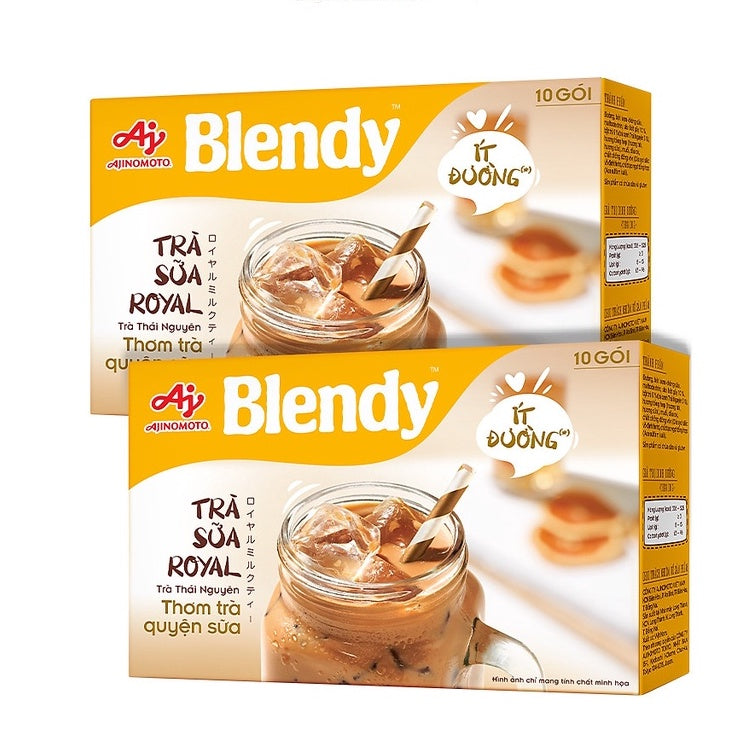 Blendy 3 in 1 Instant Milk Tea Matcha, Royal & Roasted Rice Matcha Tea (Less Sugar)