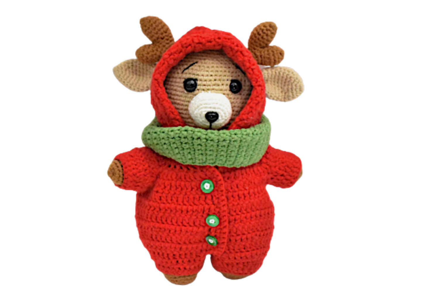 Christmas Deer Handmade Amigurumi Stuffed Toy Knit Crochet Doll VAC