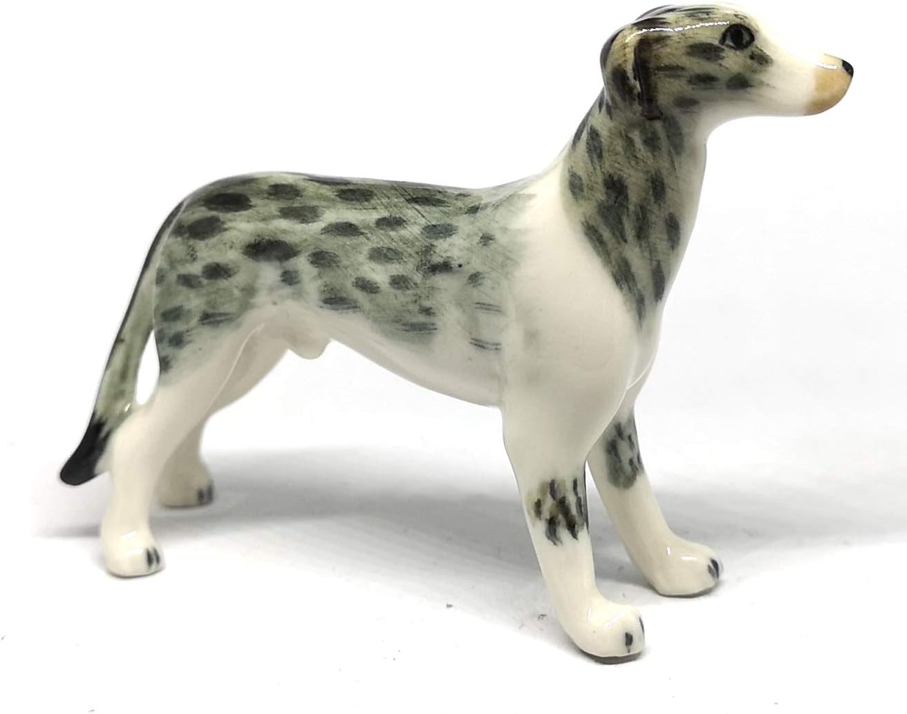 Lurcher Dog Figurine Hand Painted Porcelain Collectible Ceramic Animal Decor