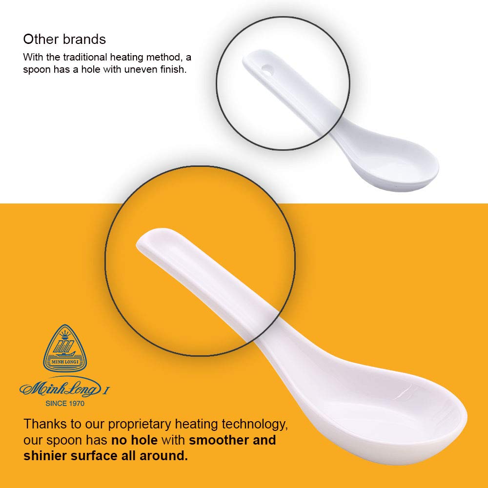Minh Long Premium Porcelain Ceramic Soup Spoon With Variety Color
