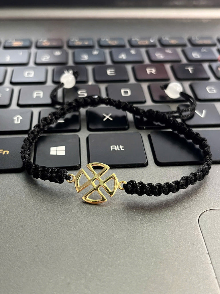 Handmade Celtic Shield Knot Bracelet – Circular Cotton Protection Bracelet - Celtic Jewelery