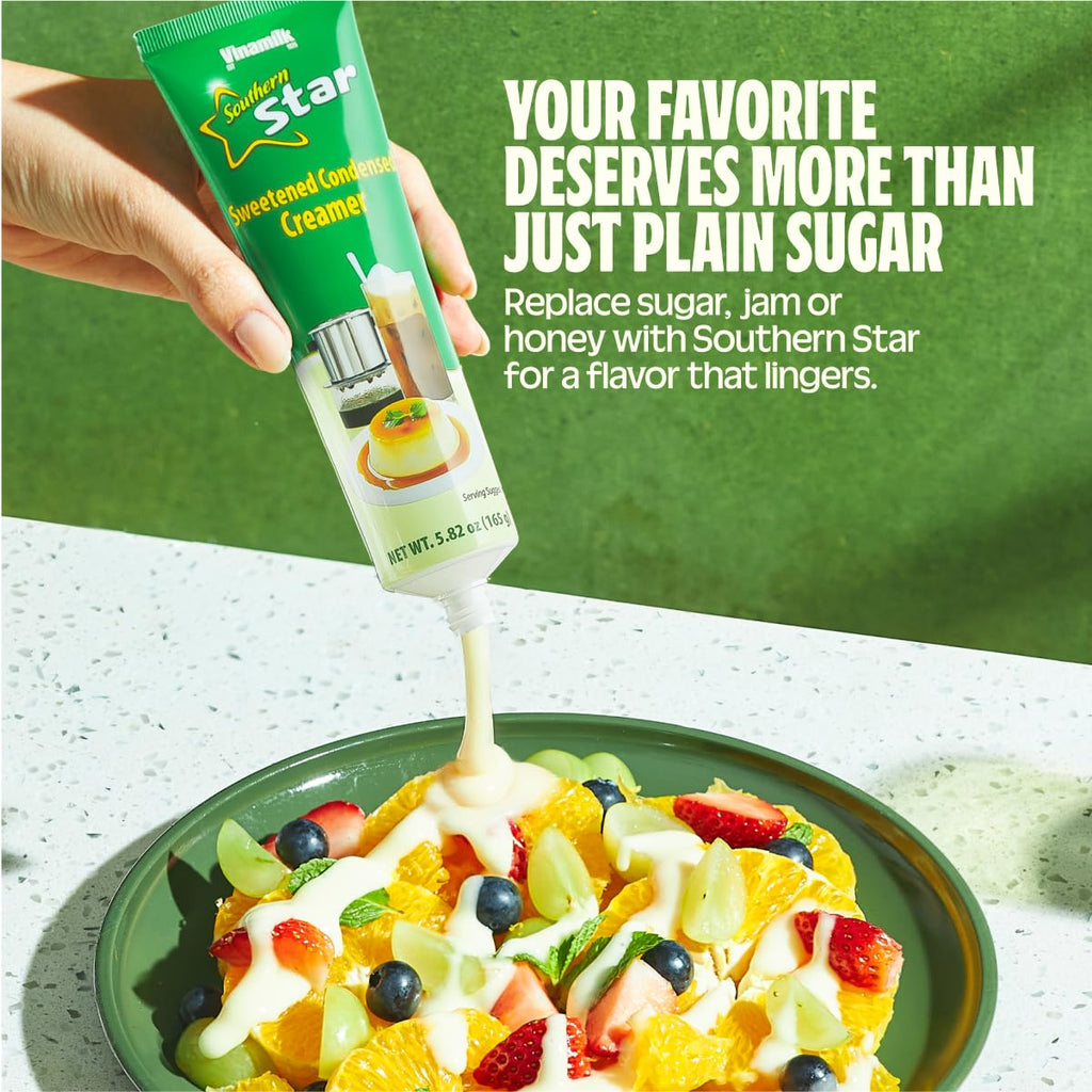 Vinamilk Sweetened Condensed Milk Creamer Tubes 5.82 Oz Each, Kantar Choice, Light Creamy Sweet - Portable Liquid Creamer for Vietnamese Drip Coffee, Smoothie, and Dessert