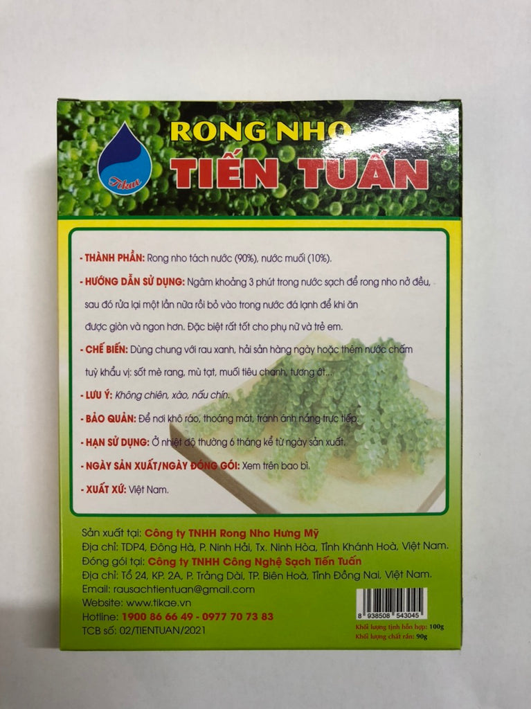 Tien Tuan Delicious Green Seagrapes - Product of Vietnam 50gr/bag