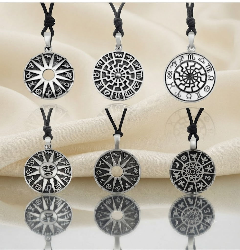 Handmade Astrology Sterling Silver Pewter Gold Brass Necklace Pendant Jewelry