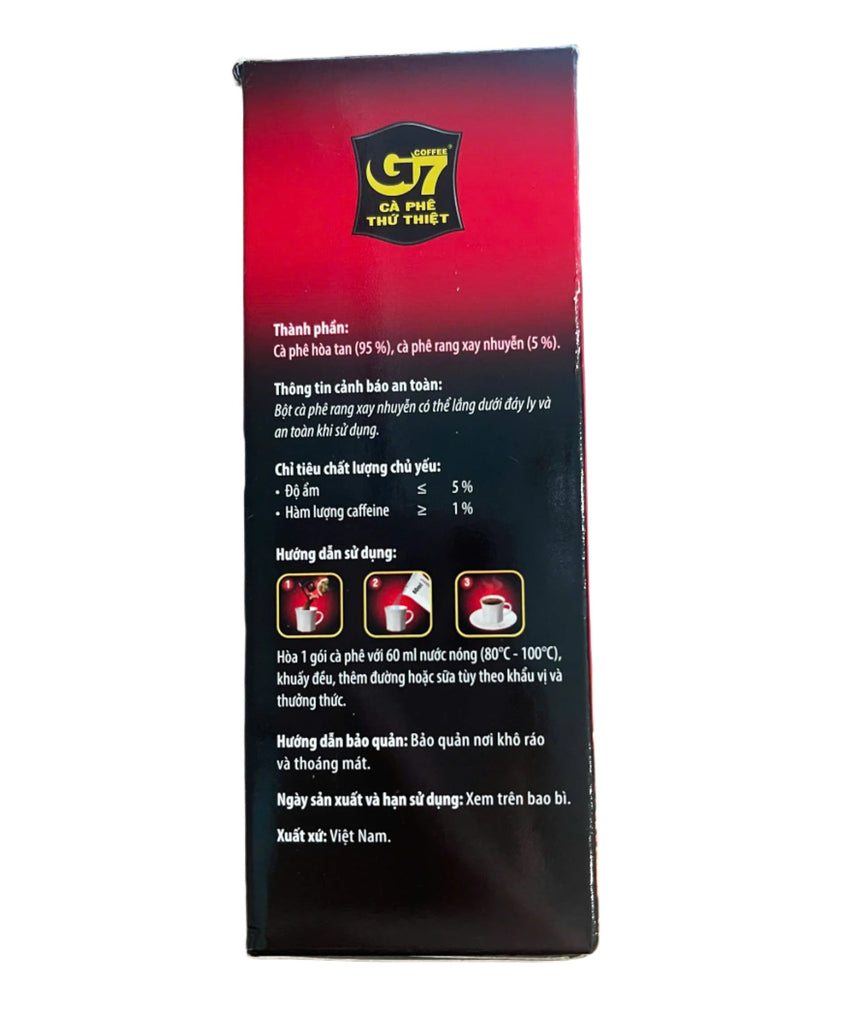 Trung Nguyen G7 Instant Pure Black Coffee - 15 Bags x 2g/ 50 Bags x 2g Grams VietsWay Seller