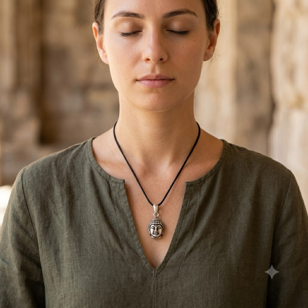 Unique Buddha Sterling-silver Pewter Brass Charm Necklace Pendant Jewelry