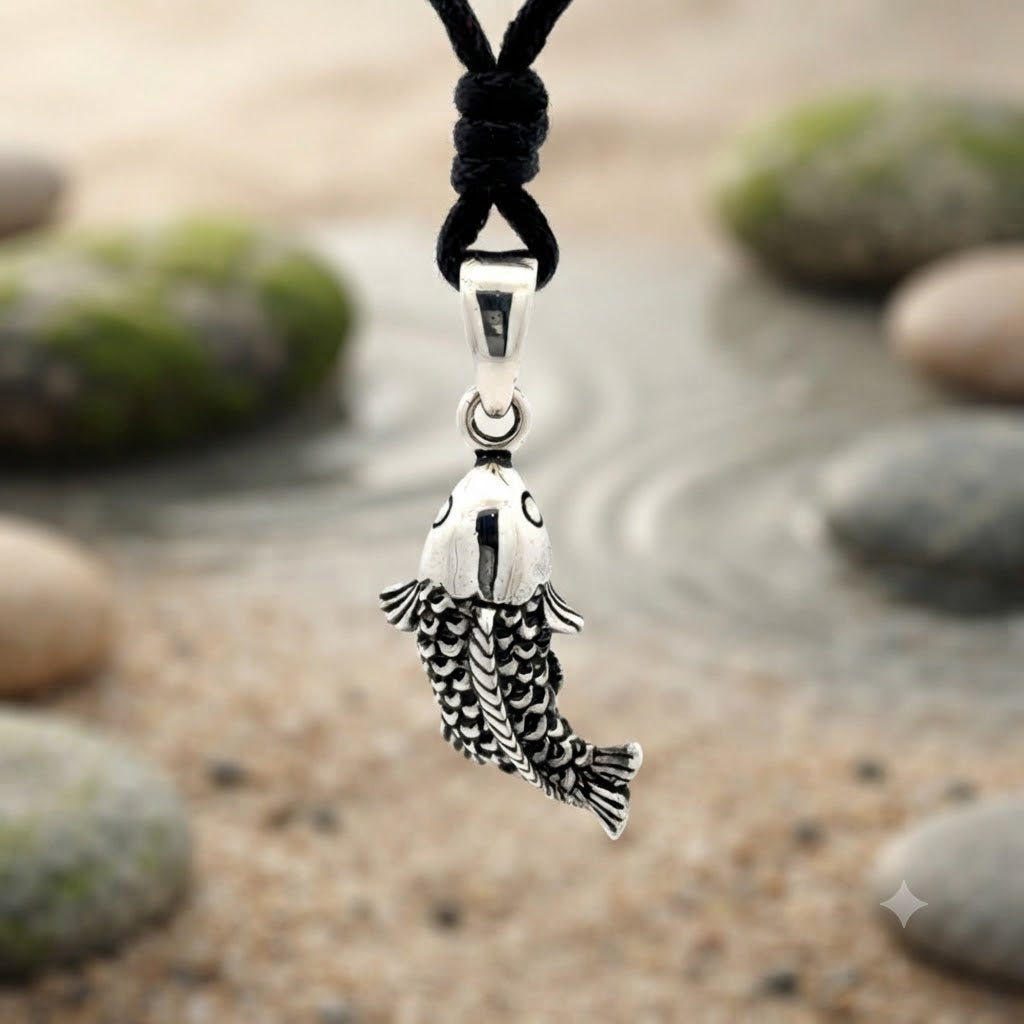 Fish 92.5 Sterling Silver Brass Charm Necklace Pendant Marine Melody Jewelry