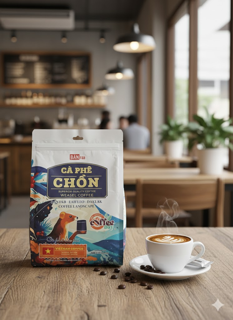 BAN F&B Eah'Leo Daklak Coffee Landscapes Weasel Original/Egg Coffee/ Salt Coffee