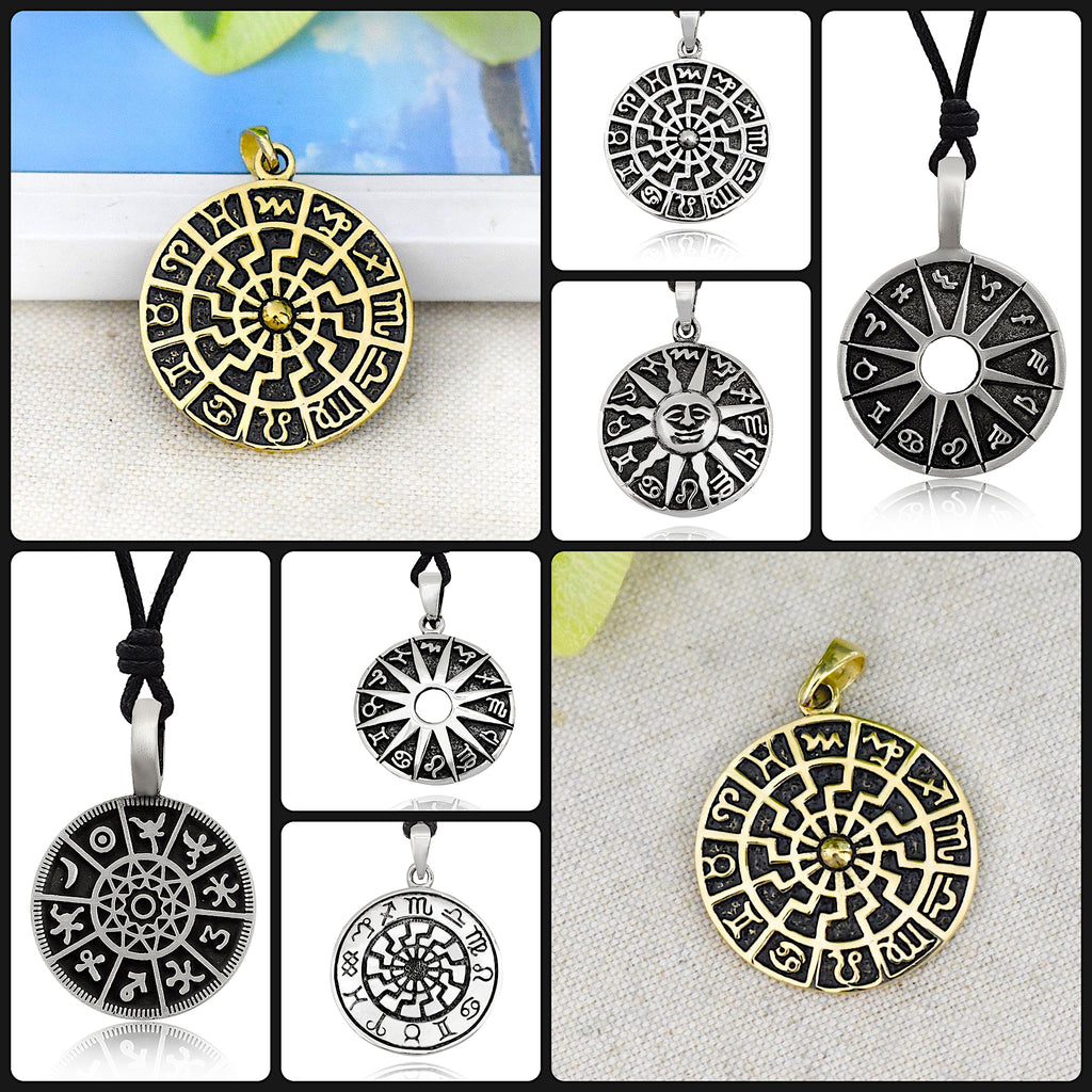 Handmade Astrology Sterling Silver Pewter Gold Brass Necklace Pendant Jewelry