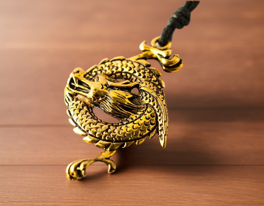 New Year Of The Dragon Gold Brass Sterling Silver Charm Necklace Pendant Jewelry