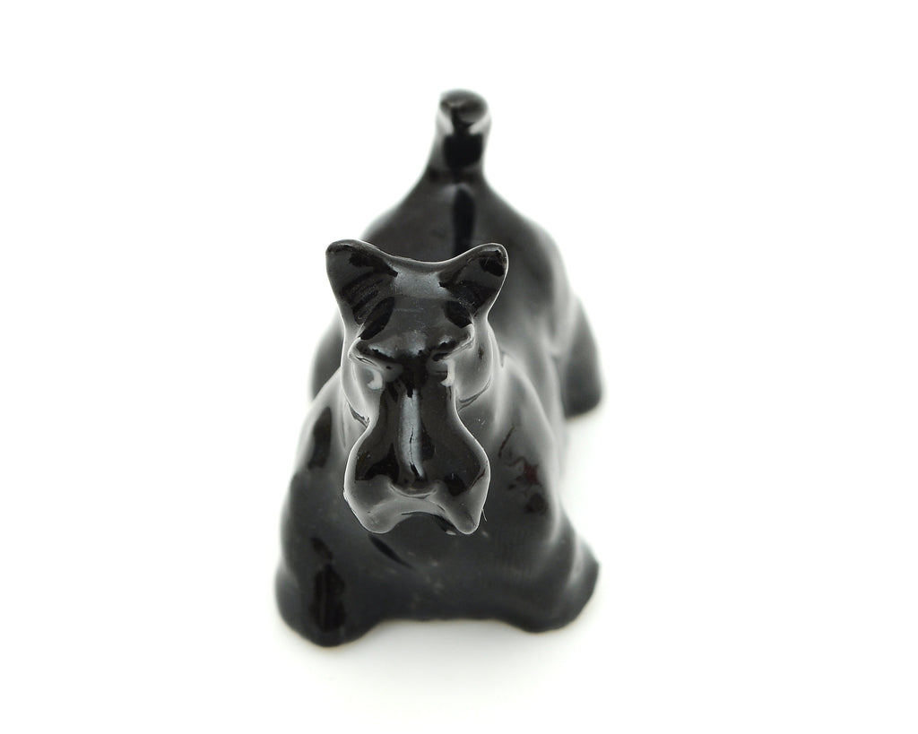 Handmade Miniatures Ceramic Sitting & Standing Scottish Terrier Figurine Animals Decor Collection