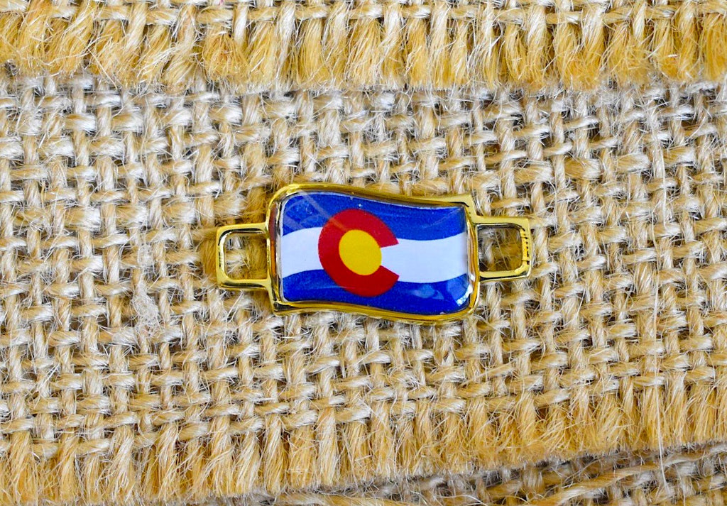 50 States In United State Flag Shoe Lace Keeper Union Worker Charm Work Boots