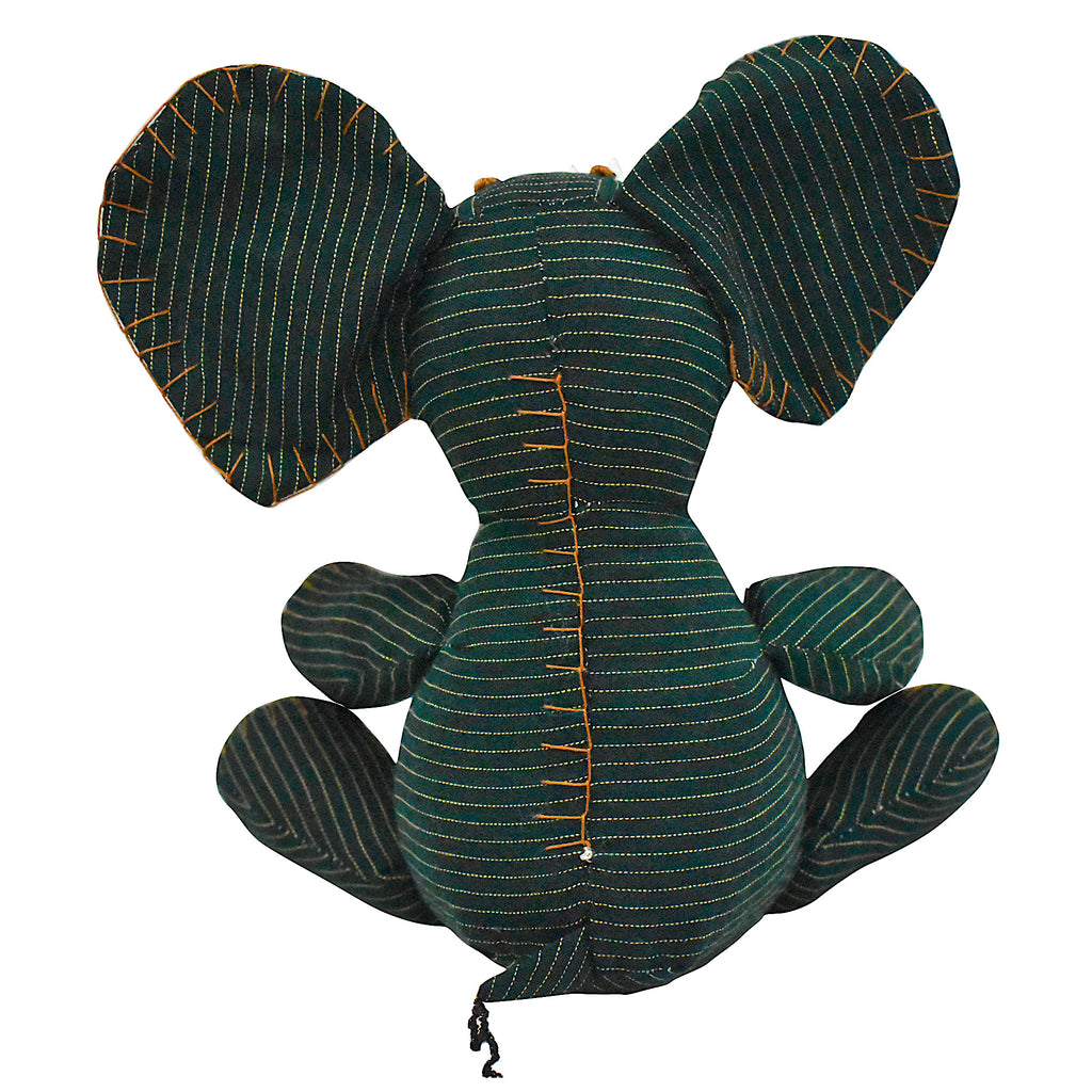 Burmese Elephant Stuffed Doll Handmade from Tradtional Myanmar Dress Longyi Toy