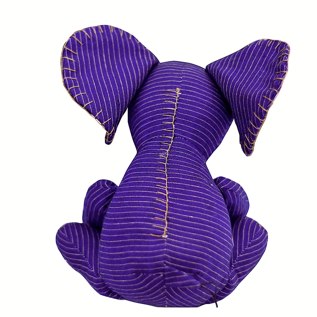 Burmese Elephant Stuffed Doll Handmade from Tradtional Myanmar Dress Longyi Toy