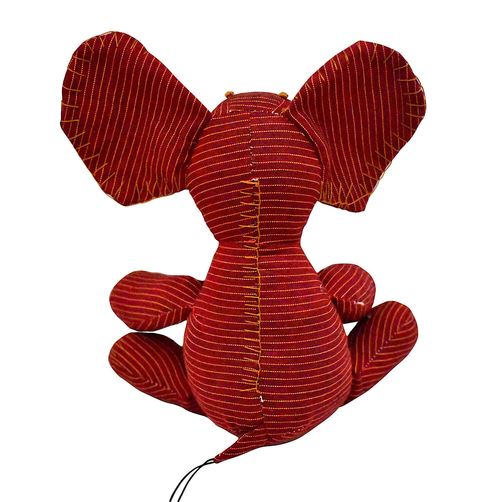 Burmese Elephant Stuffed Doll Handmade from Tradtional Myanmar Dress Longyi Toy