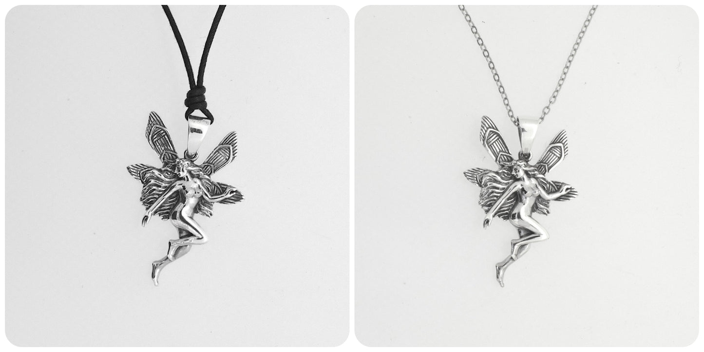 Fairy Pendant 925 Sterling Silver Fairy Necklace for Women Angel Jewelry Gifts