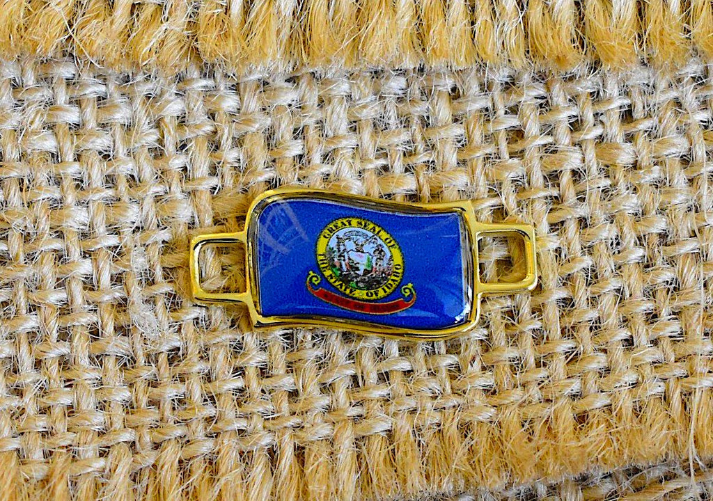 50 States In United State Flag Shoe Lace Keeper Union Worker Charm Work Boots