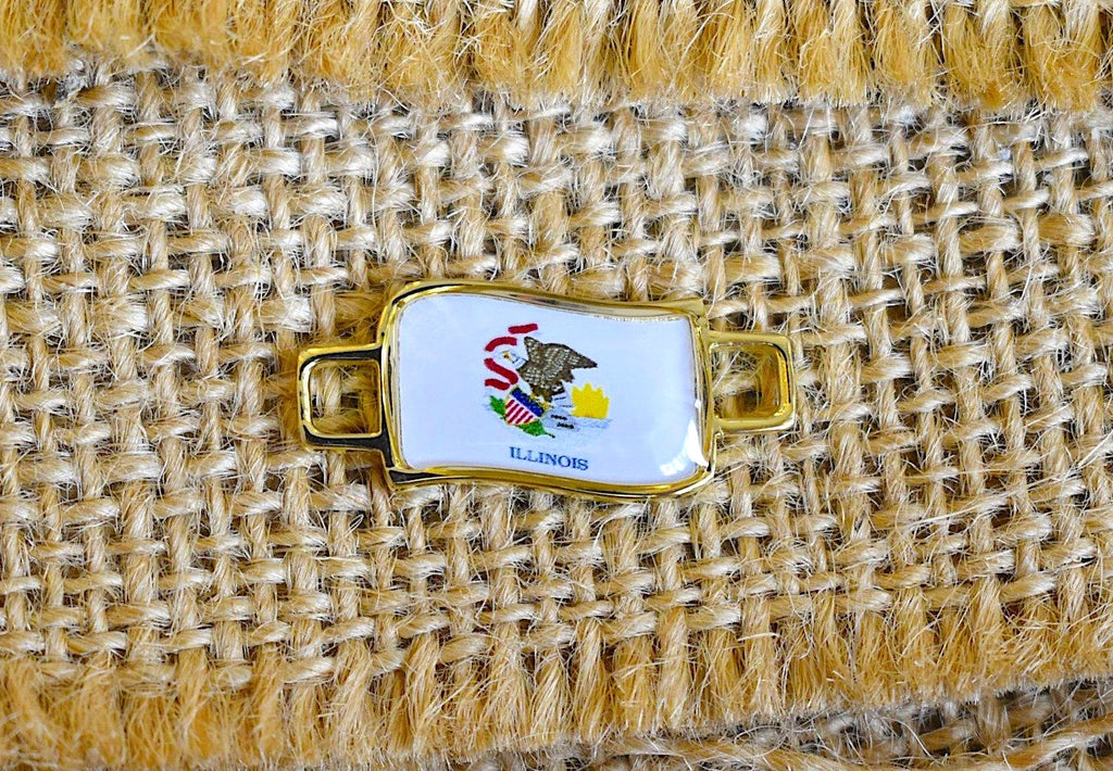 50 States In United State Flag Shoe Lace Keeper Union Worker Charm Work Boots