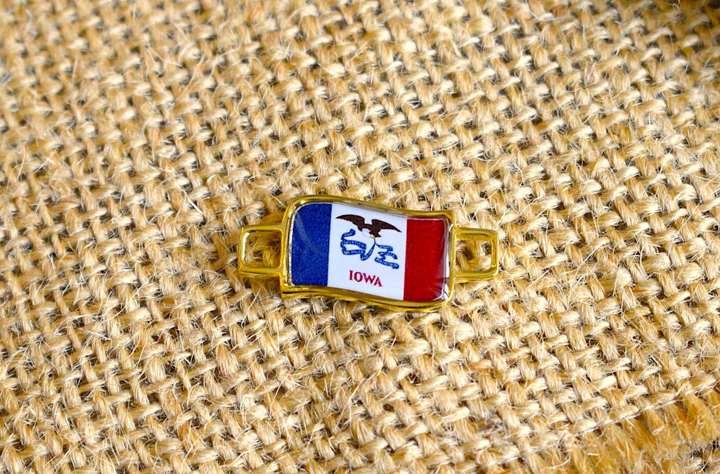 50 States In United State Flag Shoe Lace Keeper Union Worker Charm Work Boots