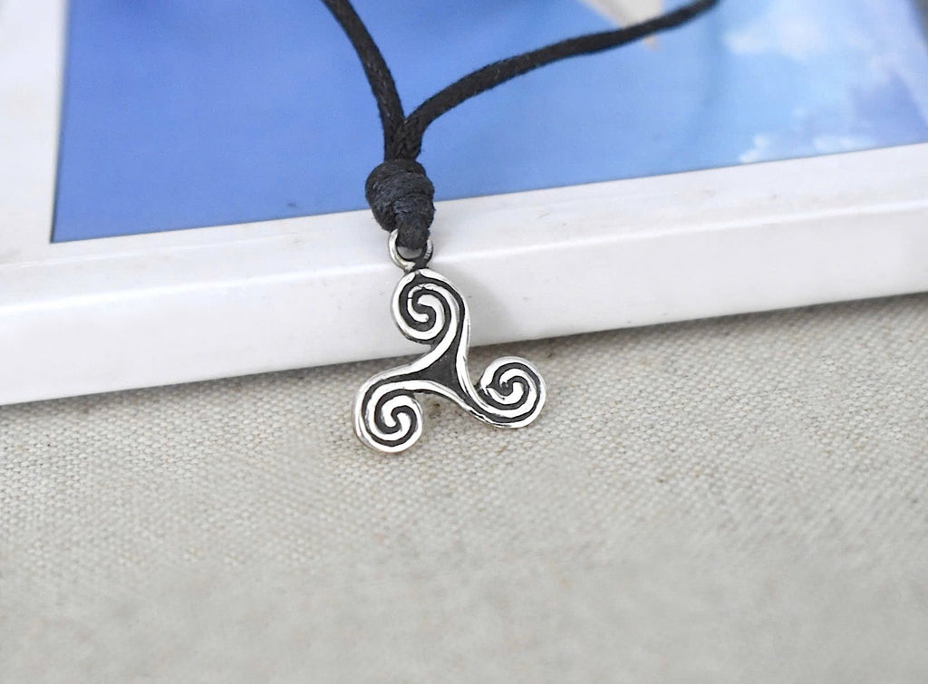 Trilogy Wave 92.5 Sterling Silver Pewter Gold Brass Necklace Pendant Jewelry