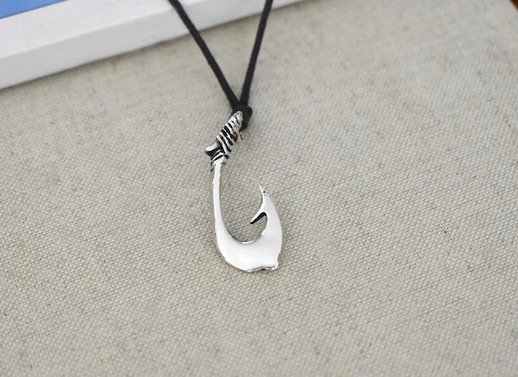 Maori Fishing Hook Sterling Silver Pewter Gold Brass Necklace Pendant Jewelry