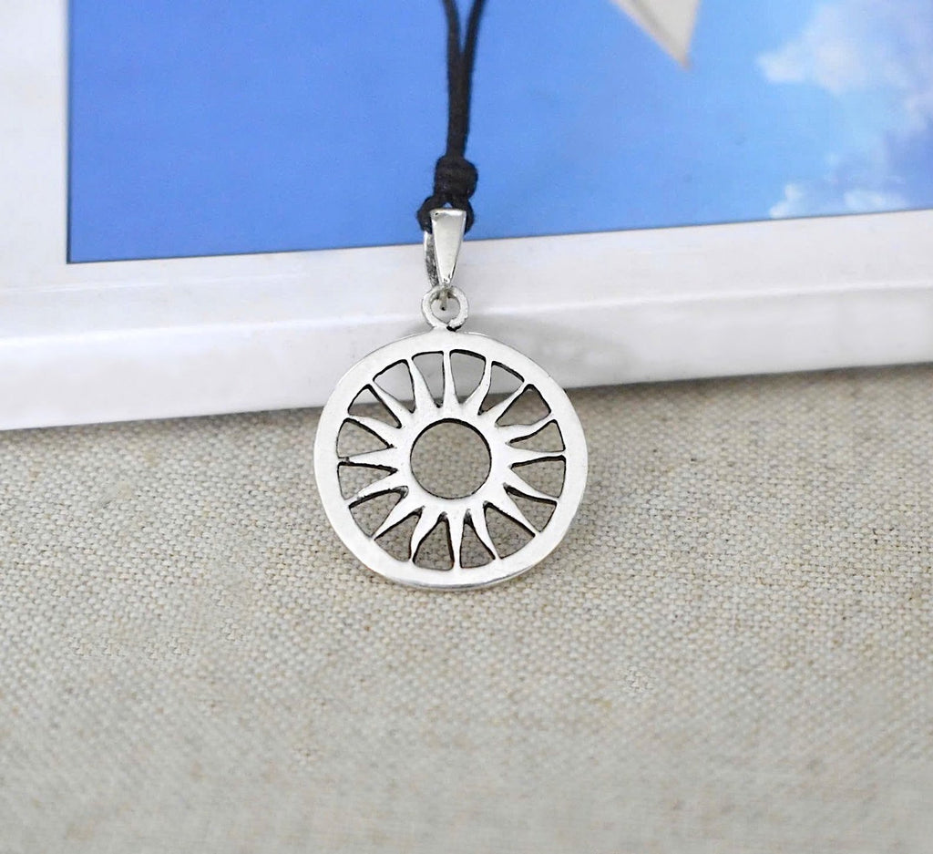 New Buddha Wheel 92.5 Sterling-silver Pewter Brass Charm Necklace Pendant Jewelry