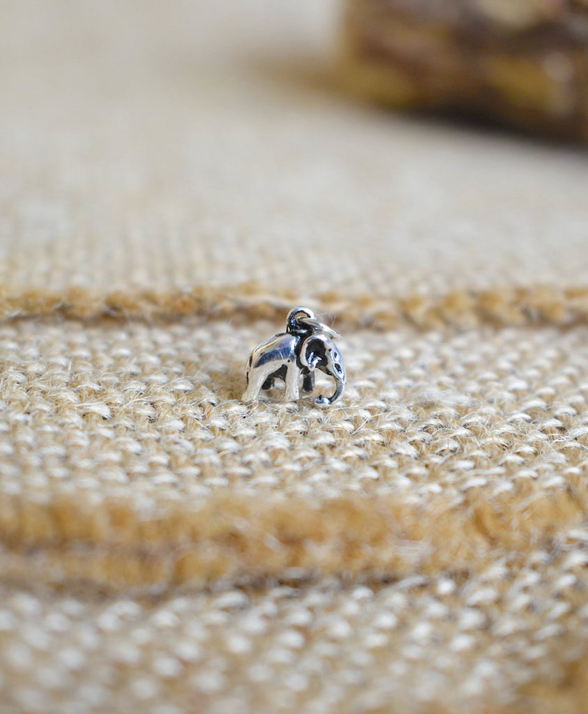 Burmese Elephant 92.5 Sterling Silver Gold Brass Charm Necklace Pendant Jewelry