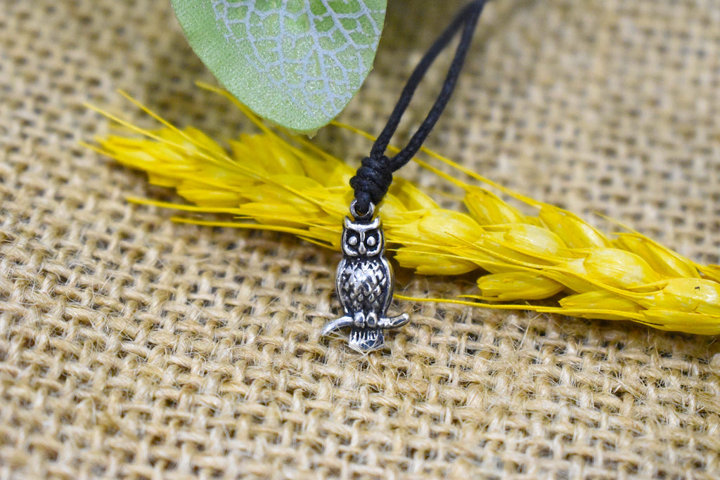 Stylish Owl Bird Handmade Gold Brass 92.5 Sterling Silver Necklace Pendant Jewelry