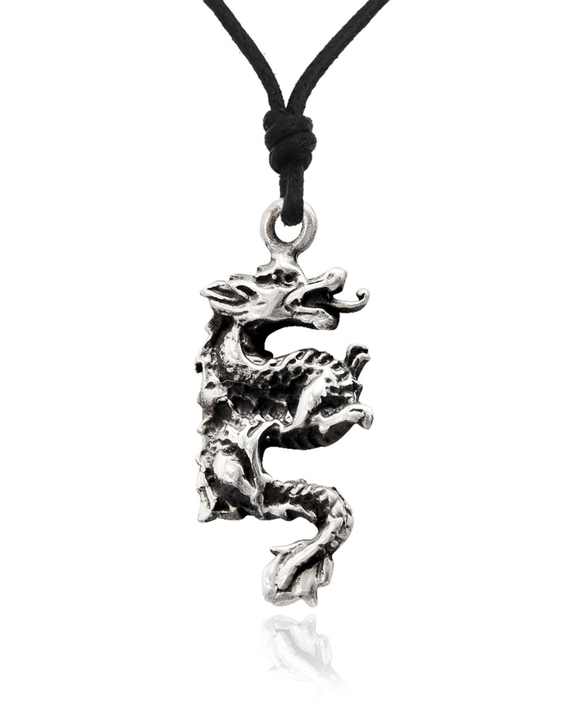 Dragon Chinese Handmade Sterling Silver Gold Brass Necklace Pendant Jewelry