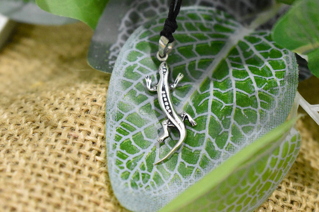 New Lizard 92.5 Sterling Silver Gold Brass Charm Necklace Pendant Jewelry