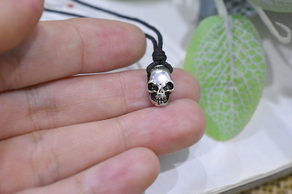 Little Baby Skull Silver Pewter Gold Brass Charm Necklace Pendant Jewelry