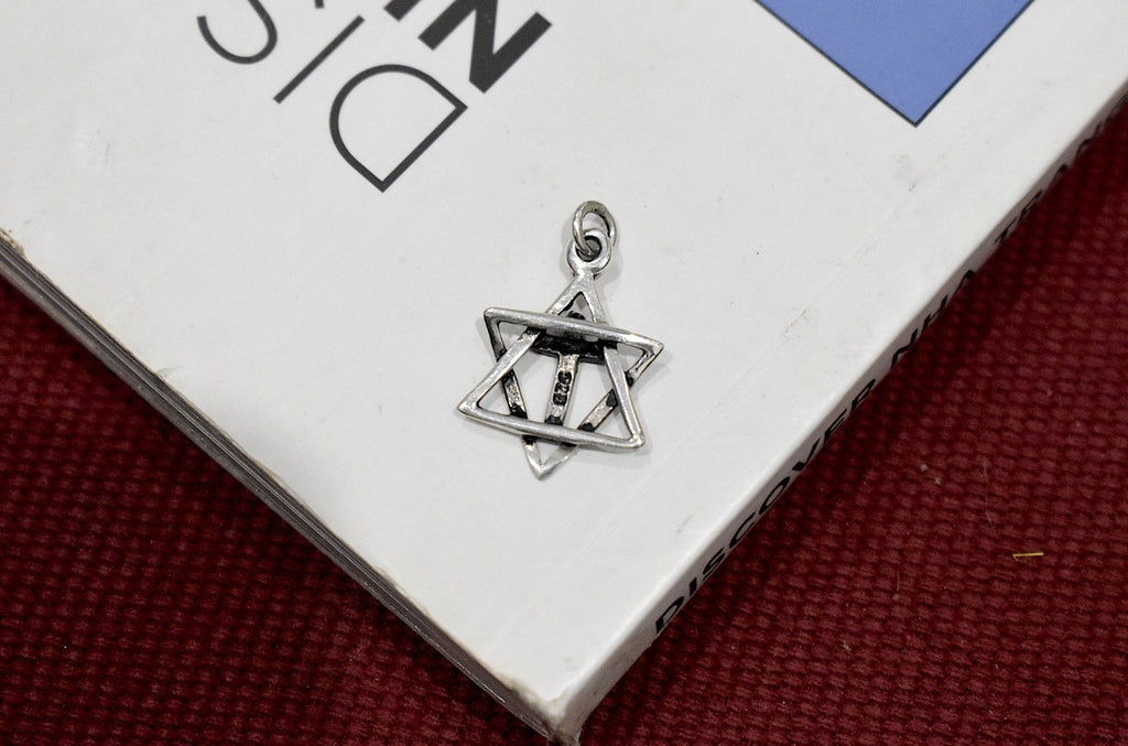 Jewish Jesus Star of David 92.5 Sterling Silver Gold Brass Necklace Pendant Jewelry