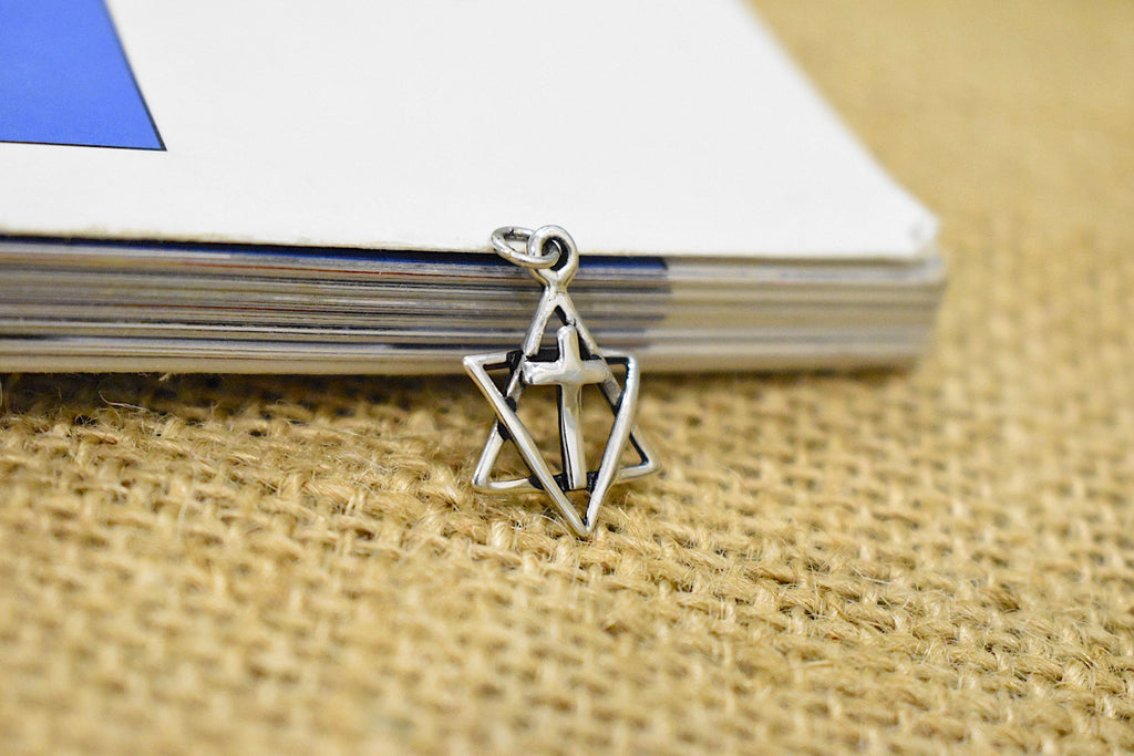 Jewish Jesus Star of David 92.5 Sterling Silver Gold Brass Necklace Pendant Jewelry