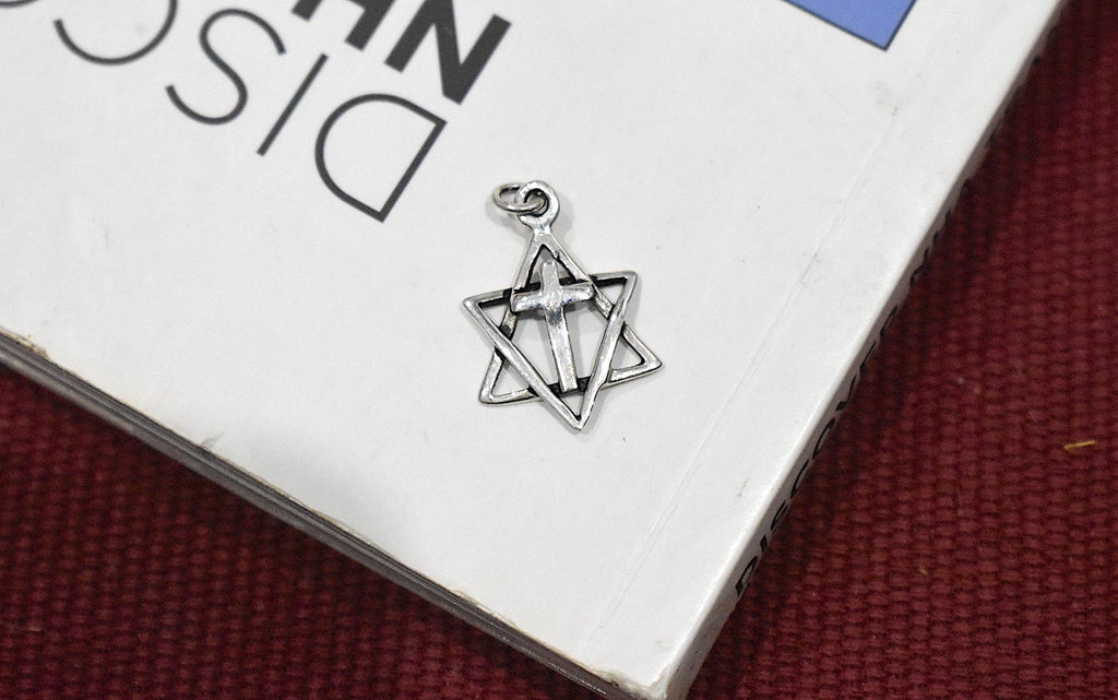 Jewish Jesus Star of David 92.5 Sterling Silver Gold Brass Necklace Pendant Jewelry